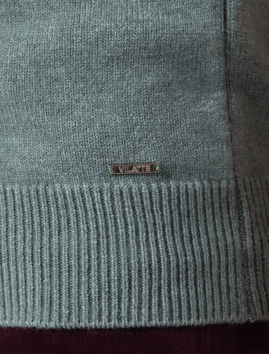 Ст.цена 1950р Джемпер из пряжи с кашемиром D39.358 светло-оливковый меланж