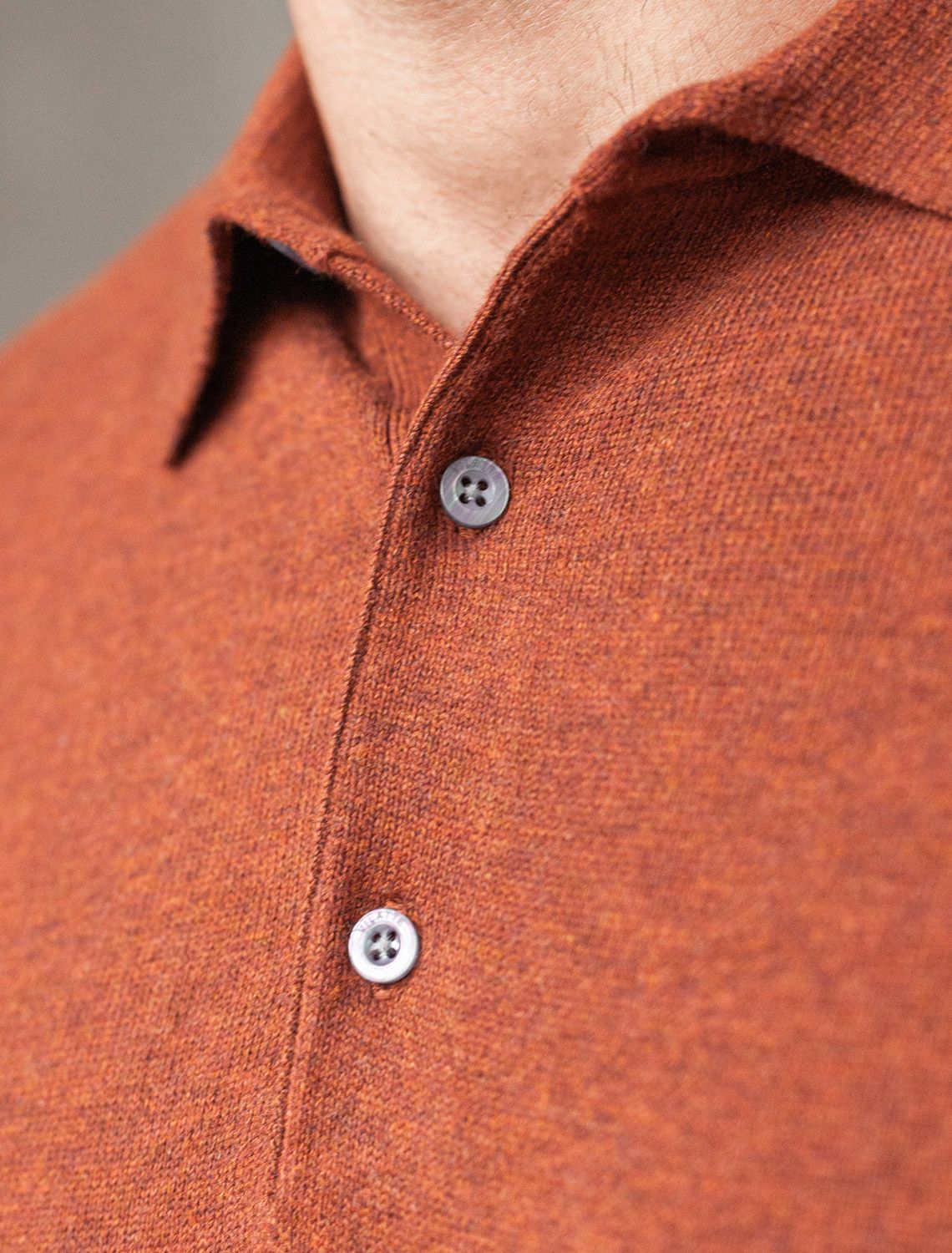 Ст.цена 2290р Джемпер-поло из хлопка с нейлоном U39.017 терракотовый_меланж