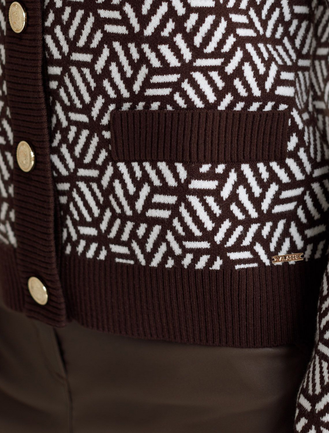 Ст.цена 2690р Жакет жаккардовой вязки с кашемиром D31.150 кофейный