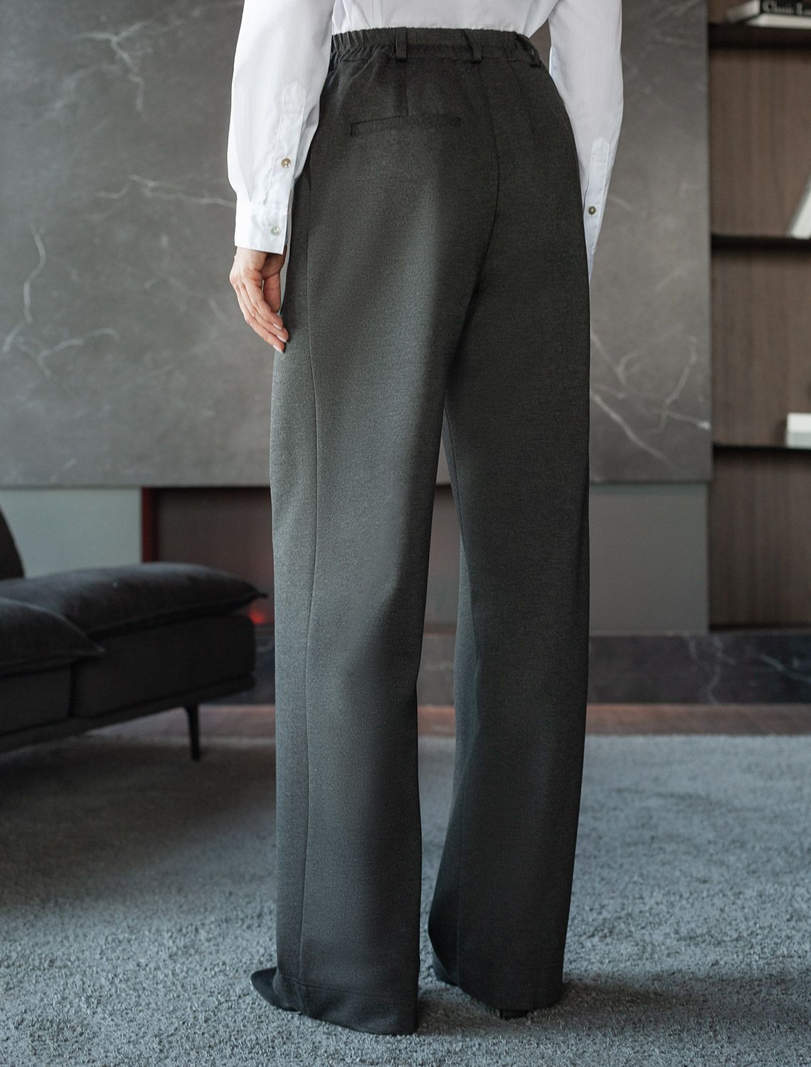 Ст.цена 2690р Брюки-палаццо на резинке сзади из джерси D44.148 серый меланж