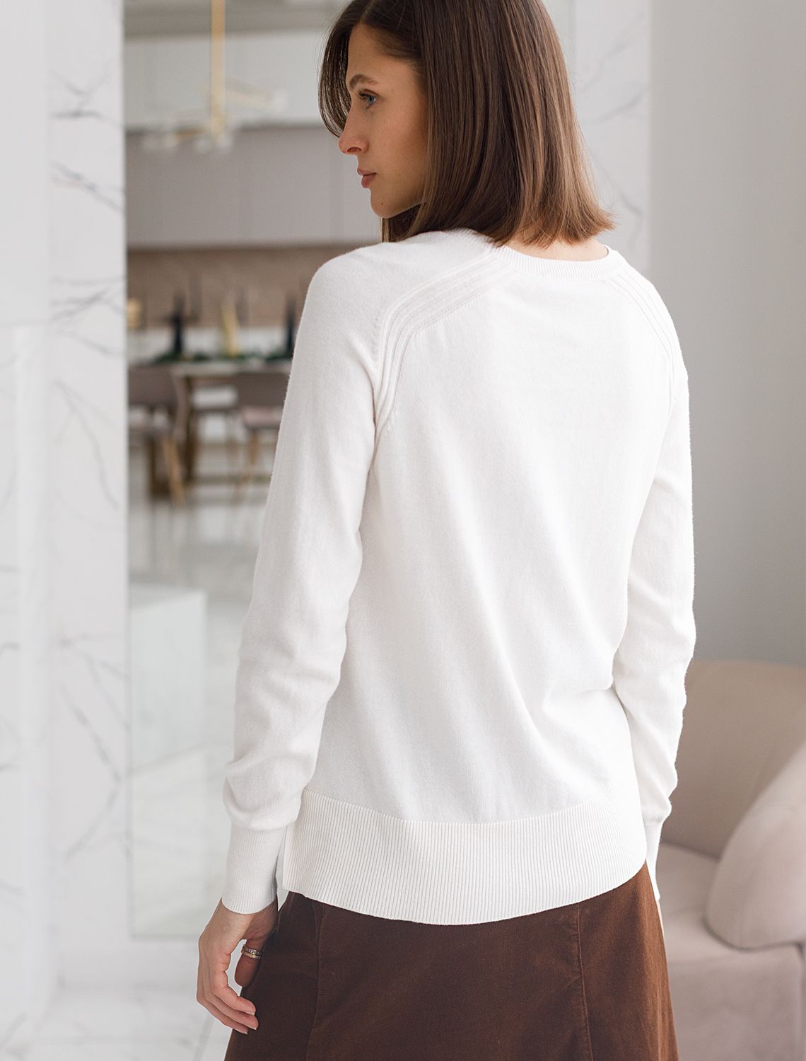 Джемпер тонкой вязки из хлопка с кашемиром