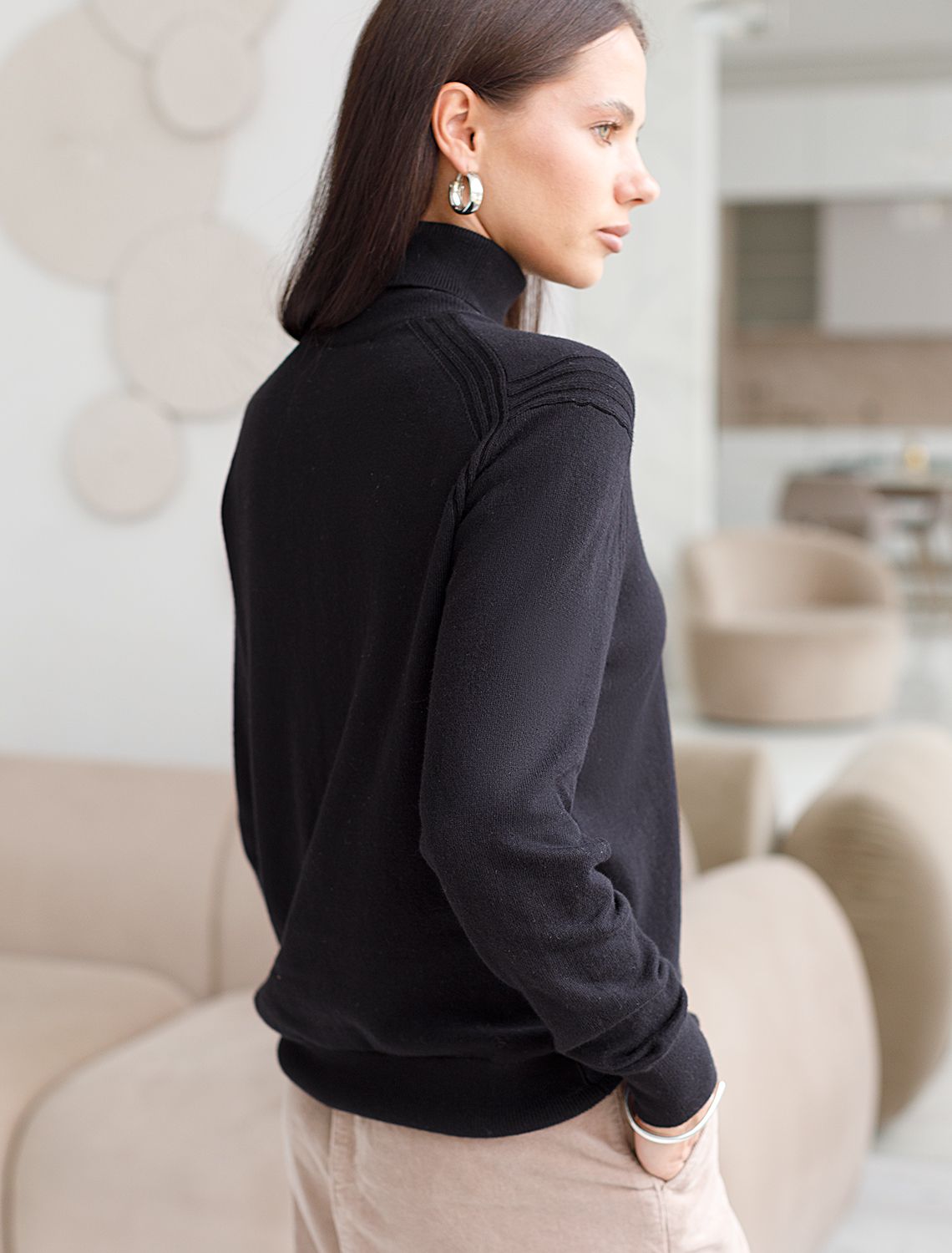 Свитер тонкой вязки из хлопка с кашемиром