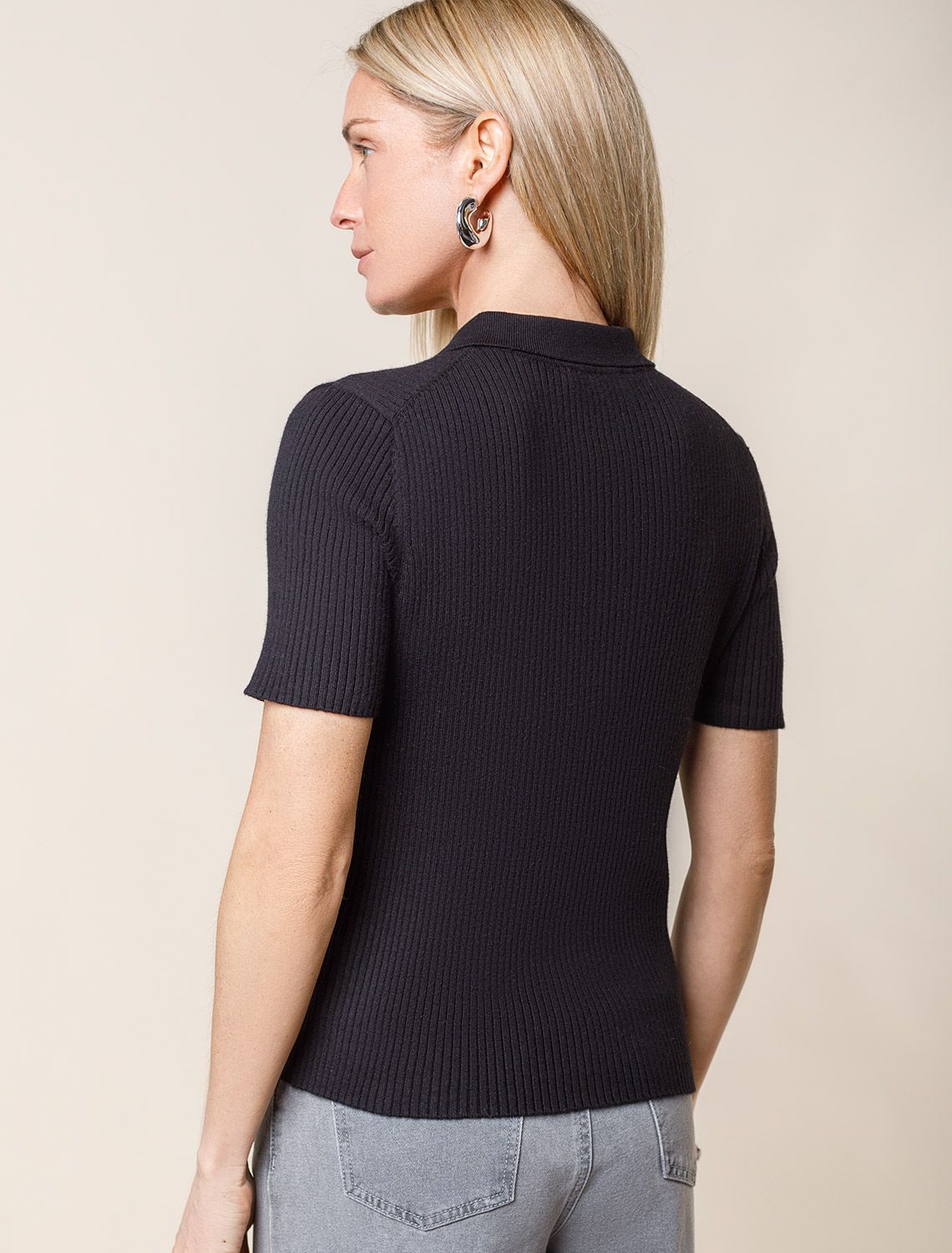 Джемпер-поло с застежкой на молнии из хлопка с кашемиром