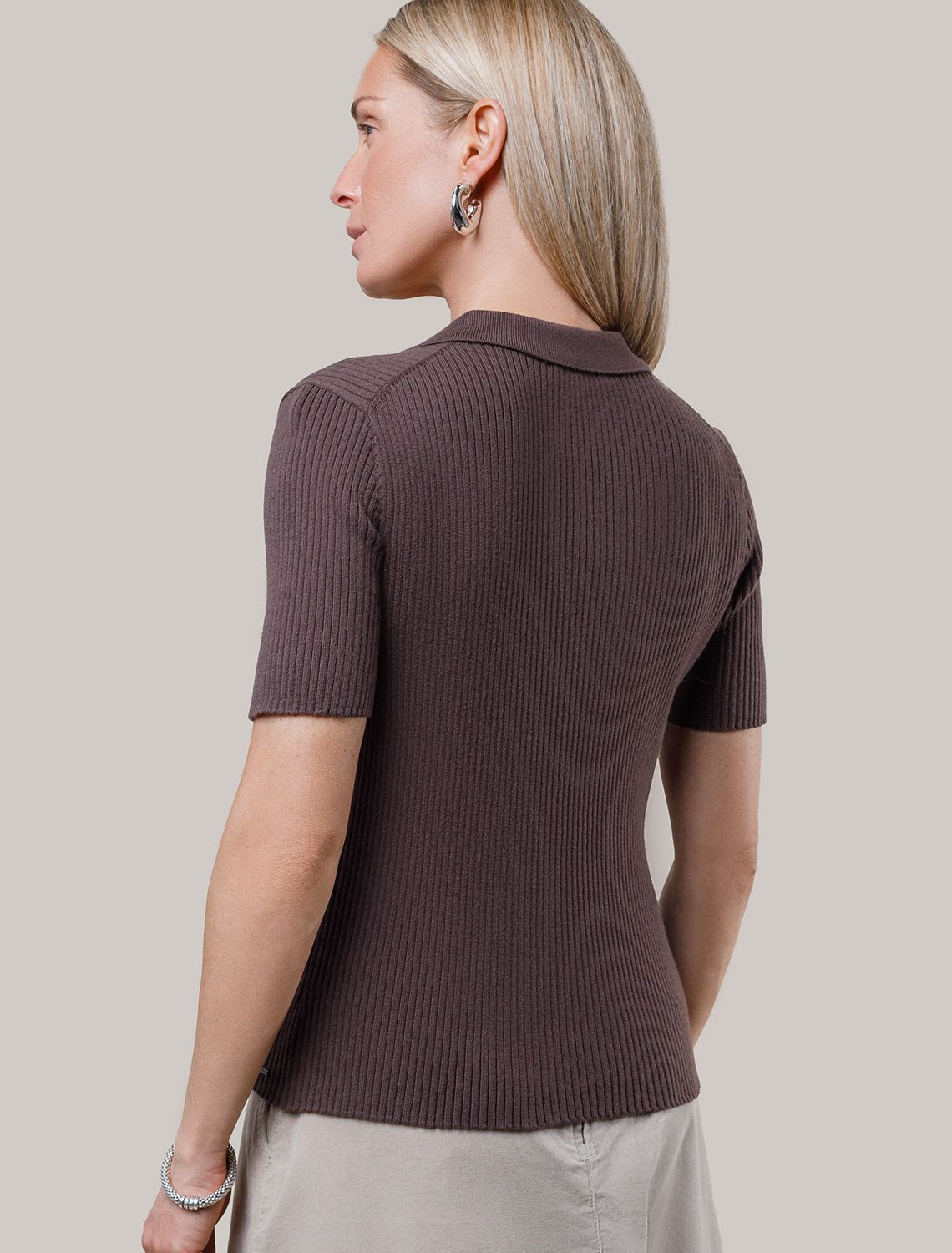 Джемпер-поло с застежкой на молнии из хлопка с кашемиром