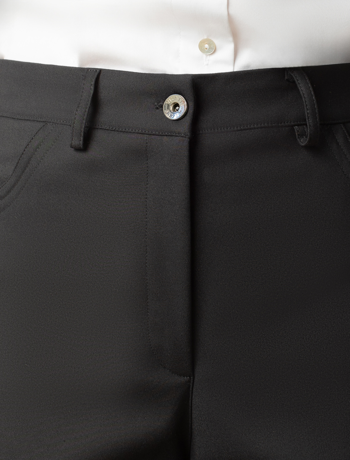 Брюки-трубы из плотной эластичной ткани из хлопка с нейлоном