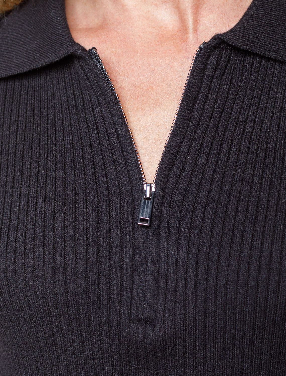 Джемпер-поло с застежкой на молнии из хлопка с кашемиром