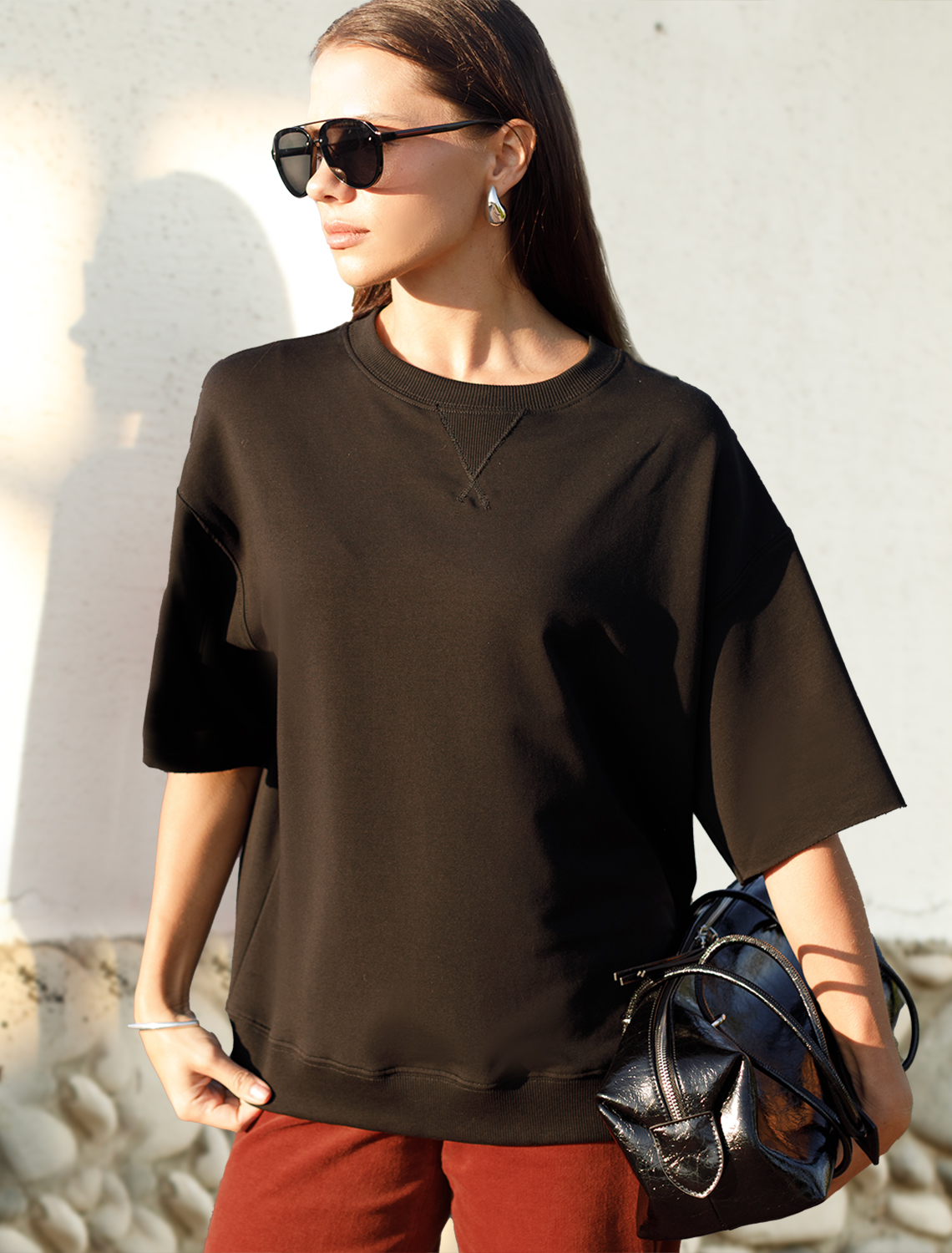 Футболка из тонкого премиального футера с эластаном