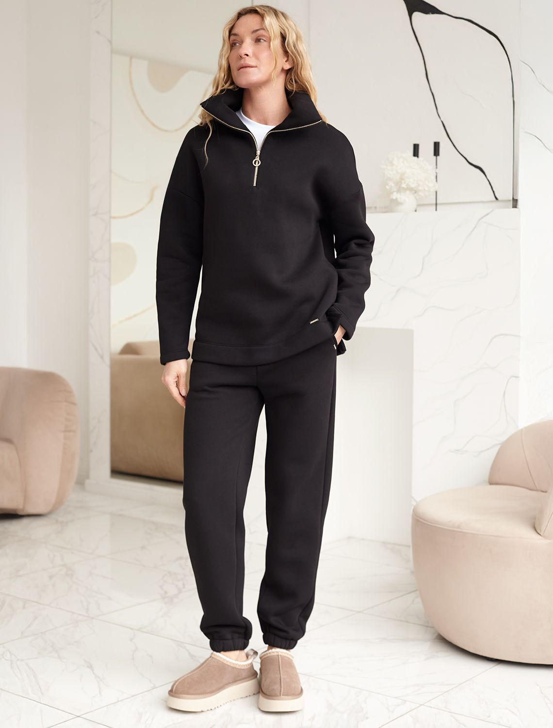 Джемпер из премиального футера трехнитки с начесом