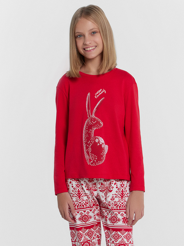 Пижама для девочек с принтом