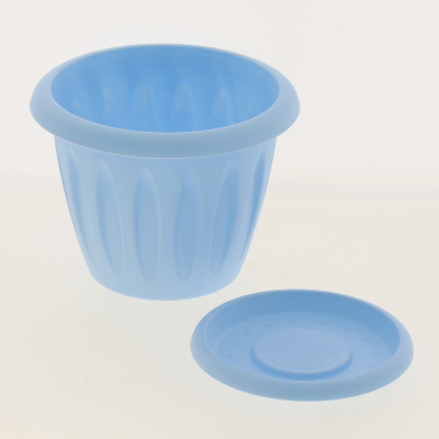 Пластик Горшок Фелиция 6,4л d270 ГОЛУБ с поддон.С105К