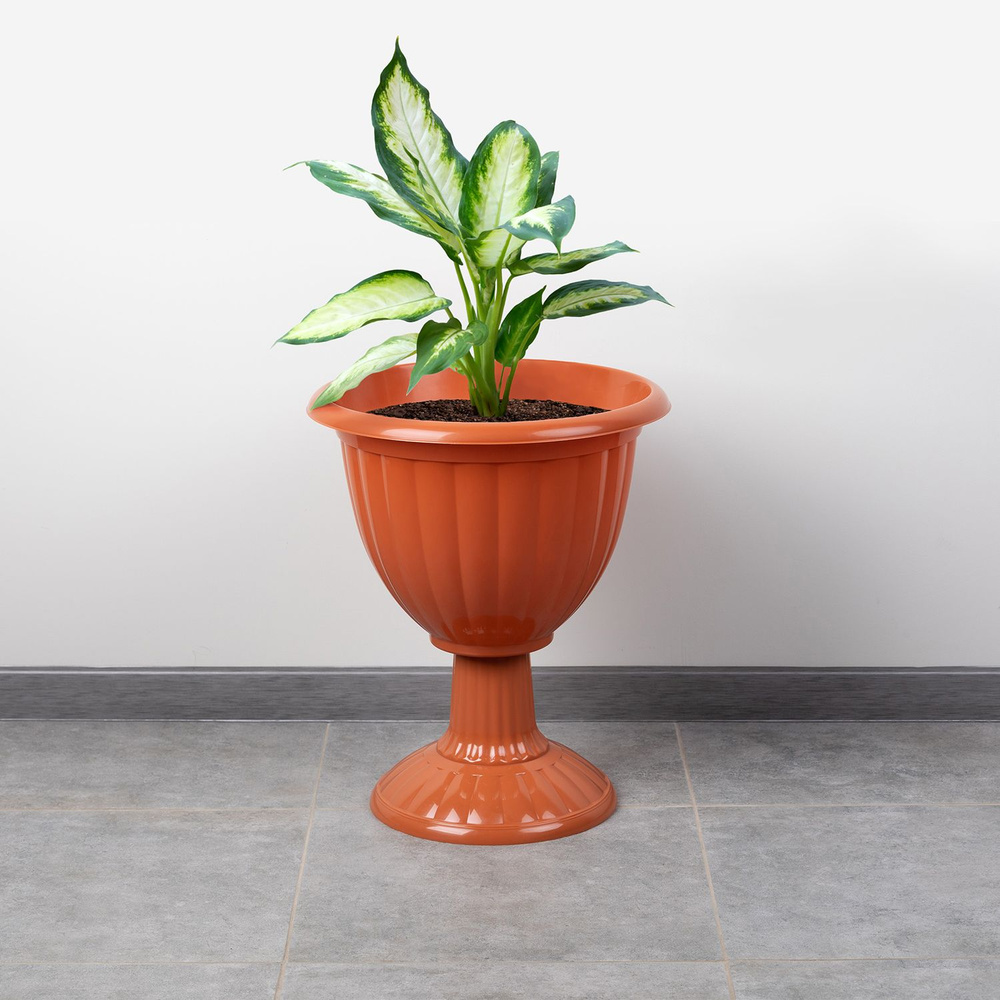 Пластик Вазон Жасмин на высокой ножке 18л Кор.