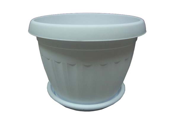 Пластик Кашпо Афродита-1 0,8л с подд.БЕЛ.