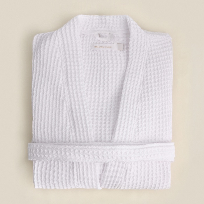 Халат вафельный женский SL HOME: Boho «Блан де Блан», размер XL, хлопок 100%, белый