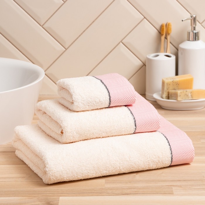 Полотенце махровое Love Life «Бриз» 70×120 см, розовый, 100% хл, 500 г/м²