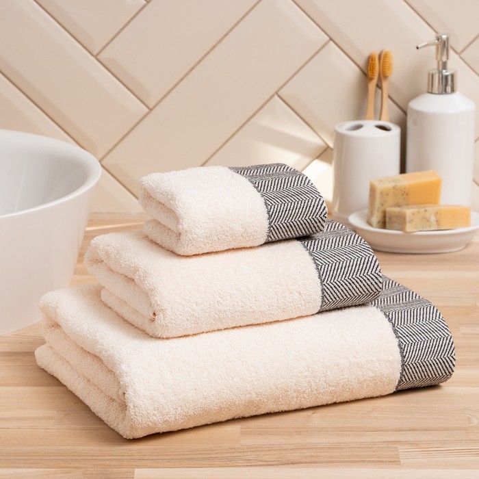 Полотенце махровое LoveLife «Бриз» 70×120 см, чёрный, 100% хлопок, 500 г/м²