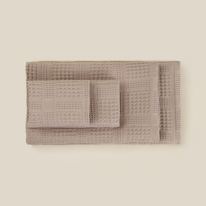 Полотенце вафельное SL HOME: Chess «Саббиа», 50×90 см, хлопок 100%, коричневое