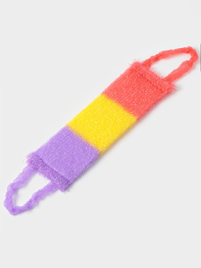 Мочалка для тела Доляна «Трёхцветная», 12×45 см, МИКС