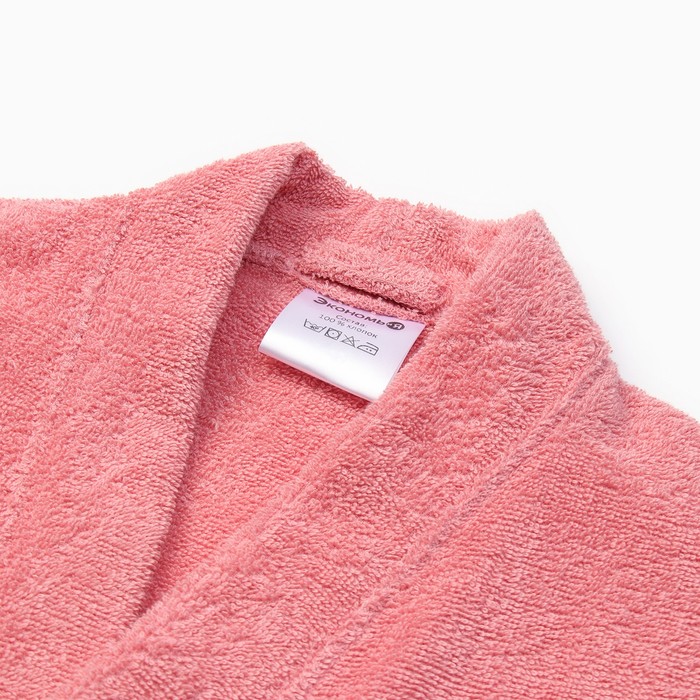 Халат махровый Экономь и Я женский, размер 42-44 цвет пыльно-розовый, 100% хлопок, 320 г/м²