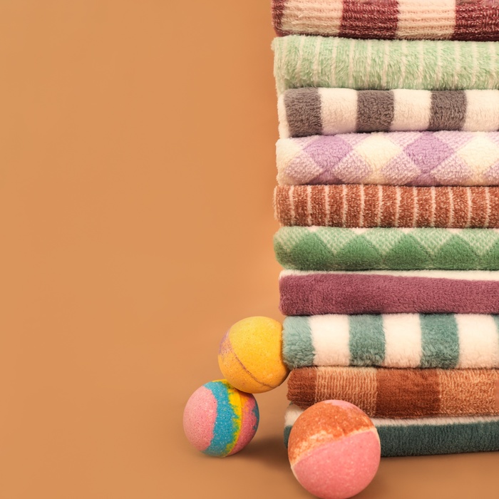 Полотенце банное «Этель. Полосы», 70×140 см, серое