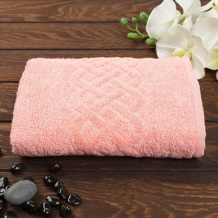Полотенце махровое Plait 70×130 см, цвет коралл