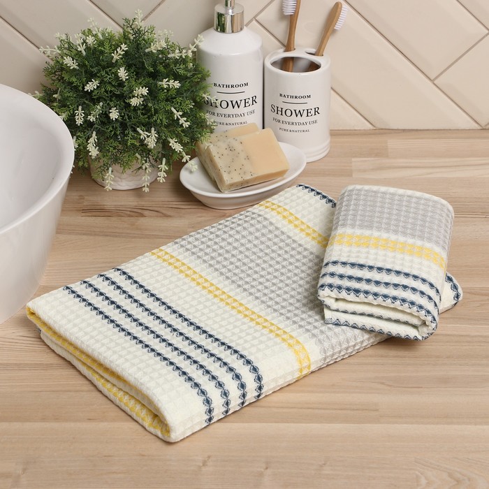 полотенец LoveLife «Waffle» (2 шт.:70×140 см, 33×74 см) Вид 1.100% хлопок, 280 г/м²