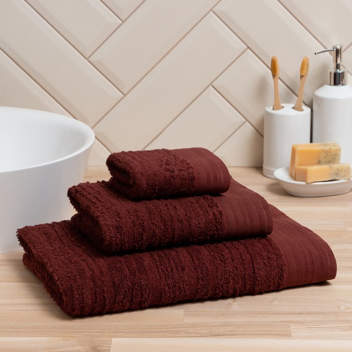 Полотенце махровое Love Life «Идеал» 70×140 см, коричневый, 100% хл, 450 г/м²