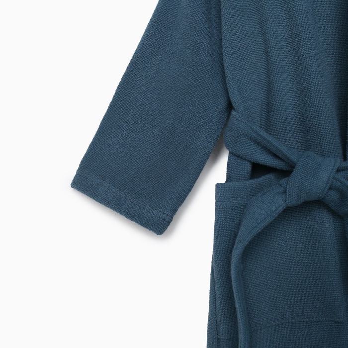 Халат махровый детский «Этель. Всегда первый», размер 30, морская волна