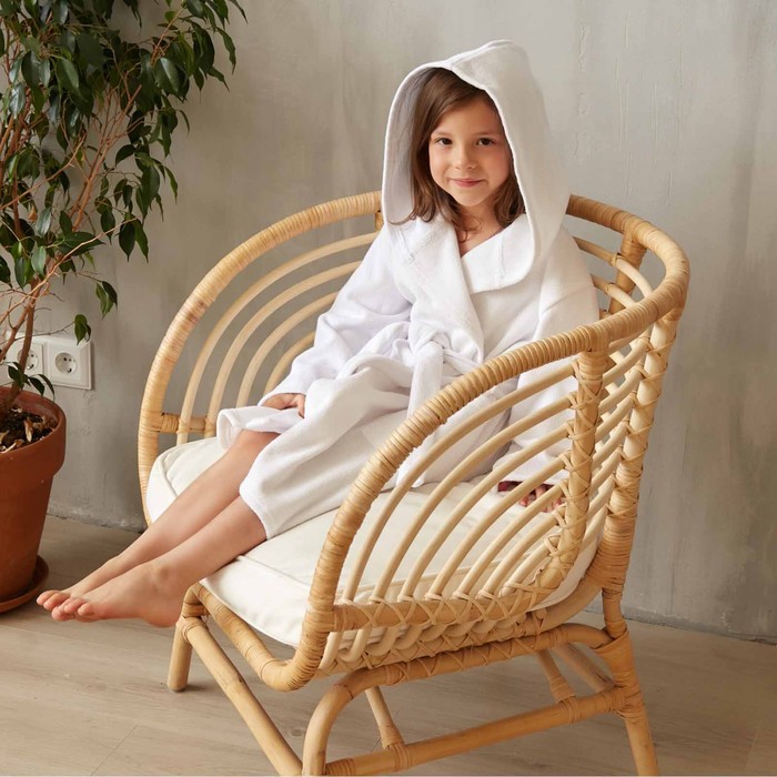 Халат махровый детский «Экономь и Я», размер 30, хлопок 100%, белый