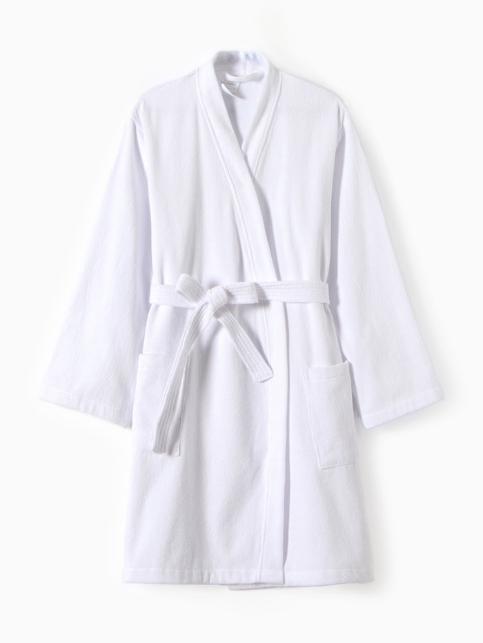 Халат махровый Экономь и Я, мужской размер 56-58 цвет белый, 100% хлопок с AIRO, 320 г/м²
