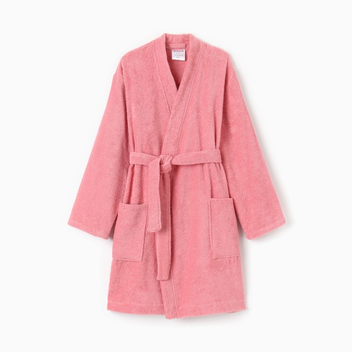 Халат махровый Экономь и Я женский, размер 42-44 цвет пыльно-розовый, 100% хлопок, 320 г/м²