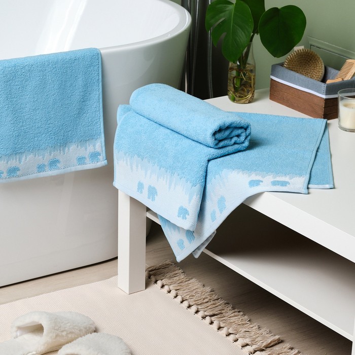Полотенце махровое Love Life «Winter dream» 70×130 см, голубой, 100% хл, 400 г/м²
