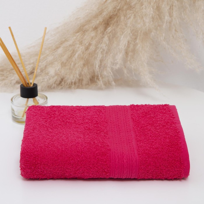Полотенце махровое «Байрамали», 70×140 см, хлопок 100%, малиновое