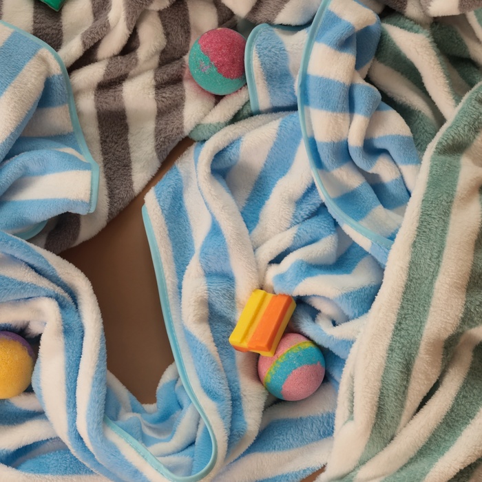 Полотенце банное «Этель. Полосы», 70×140 см, мятное