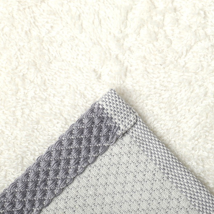 Полотенце махровое Love Life Honey, 70×140 см, хлопок 100%, молочное, серое