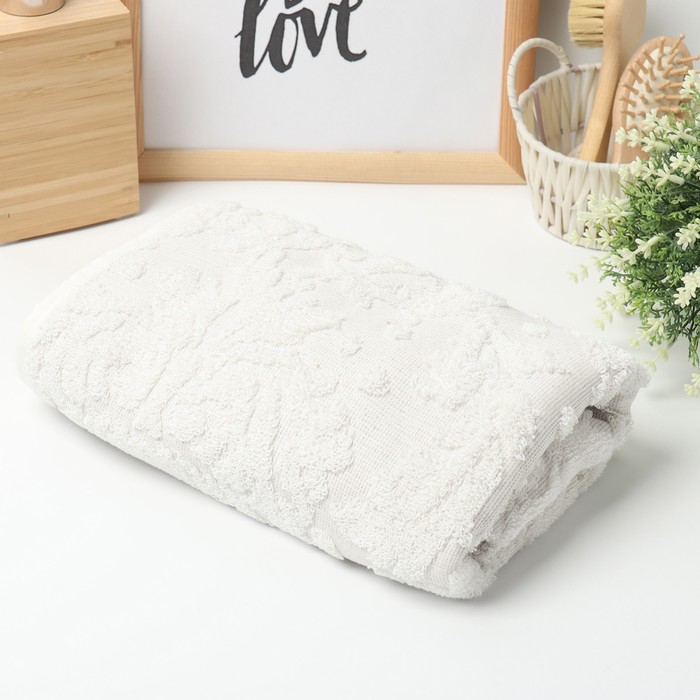 Полотенце махровое «Этель. Классика», 67×140 см, молочное