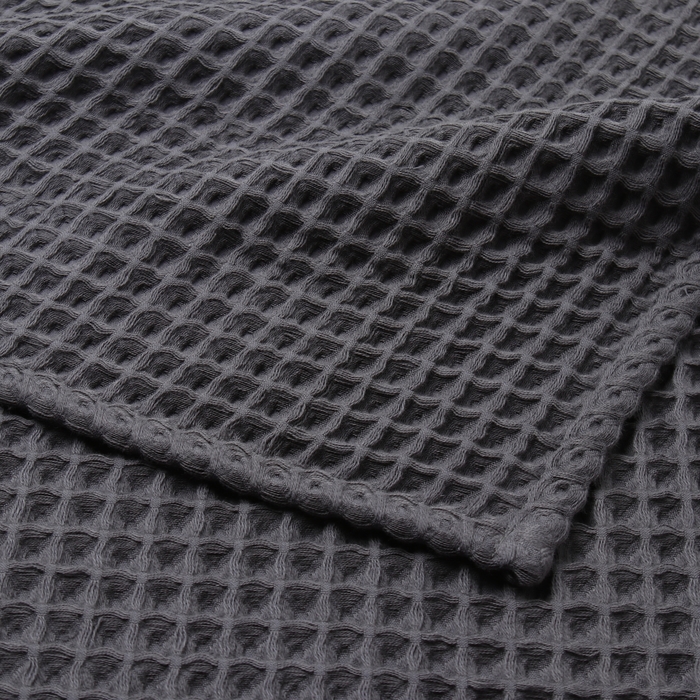 Полотенце вафельное банное «Этель» Boho, 45×90 см, хлопок 100%, тёмно-серое