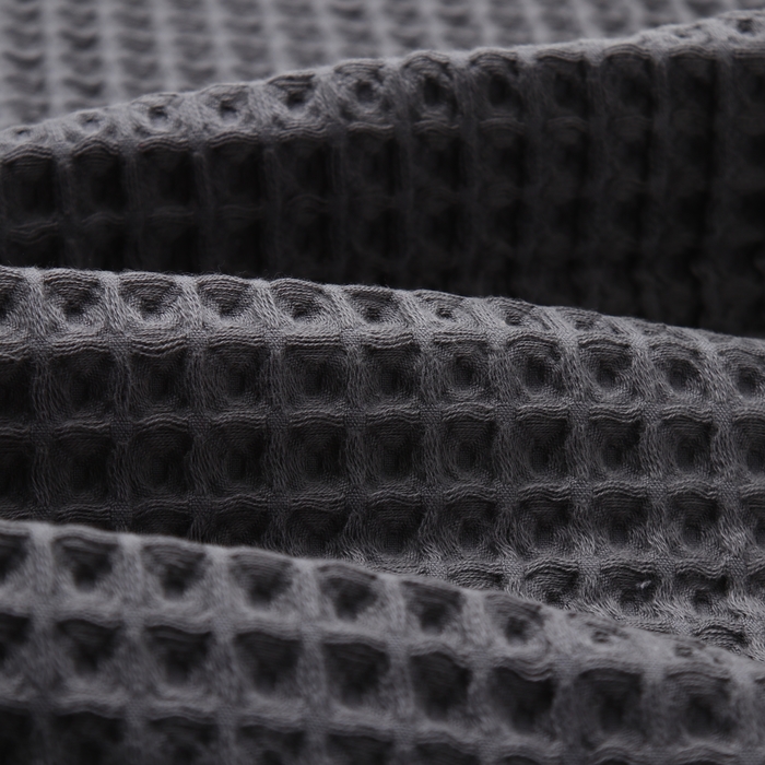 Полотенце вафельное банное «Этель» Boho, 45×90 см, хлопок 100%, тёмно-серое