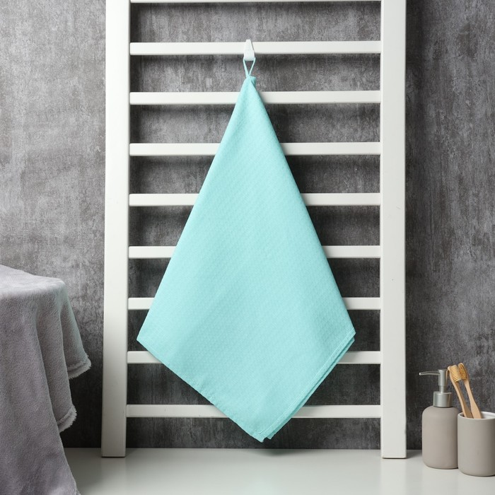 Полотенце вафельное «Экономь и Я», 50×90 см, хлопок 100%, небесное