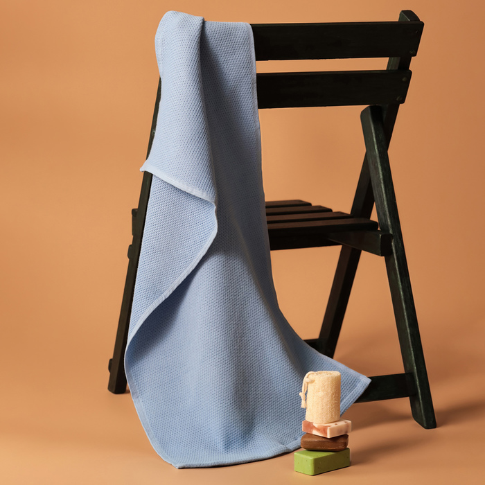 Полотенце вафельное Love Life Sweet Momemt, 70×130 см, хлопок 100%, голубое