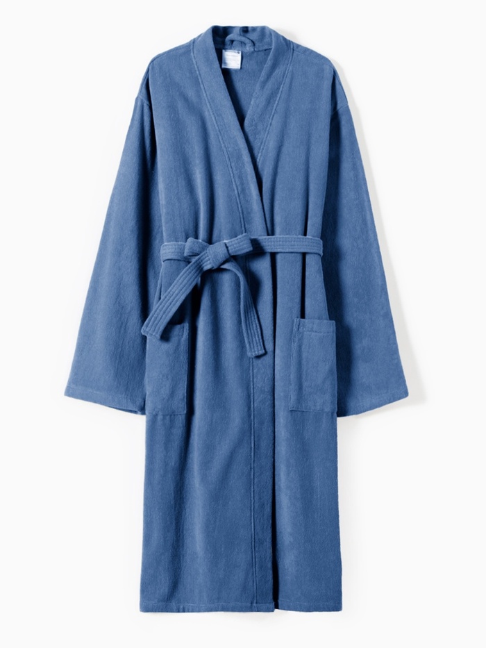 Халат махровый Этель, мужской размер 56-58 цвет синий, 100% хлопок, 320 г/м²