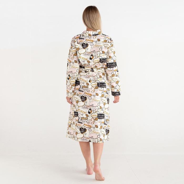 Халат женский удлинённый Этель «Девичник», размер 50-52, вафля 200 г/м², хлопок