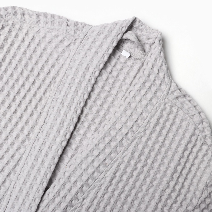 Халат вафельный женский удлиненный «Этель» Boho, размер 54-56, хлопок 100%, серебряный