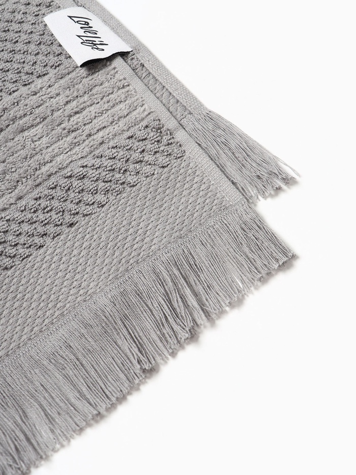 Полотенце махровое LoveLife «Атакама» 70×130 см, серое, 100% хлопок, 500 г/м²