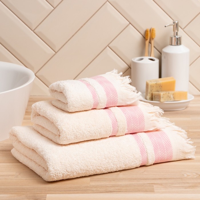 Полотенце махровое LoveLife «Муссон» 70×120 см, розовый, 100% хлопок, 500 г/м²