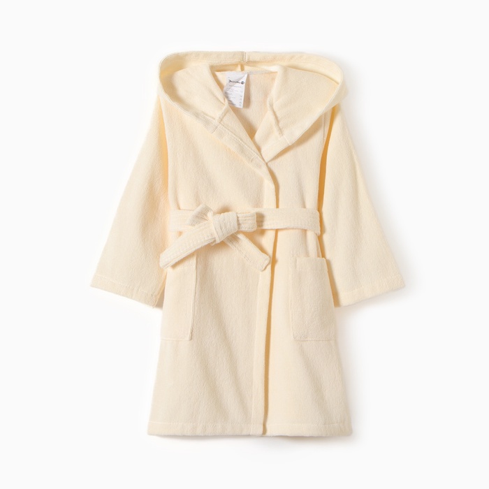 Халат махровый детский «Экономь и Я», размер 32, хлопок 100%, молочный