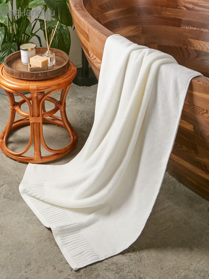 Полотенце махровое Этель «Минимализм» 70×140 см, цв. белый 100% хл, 360 г/м²