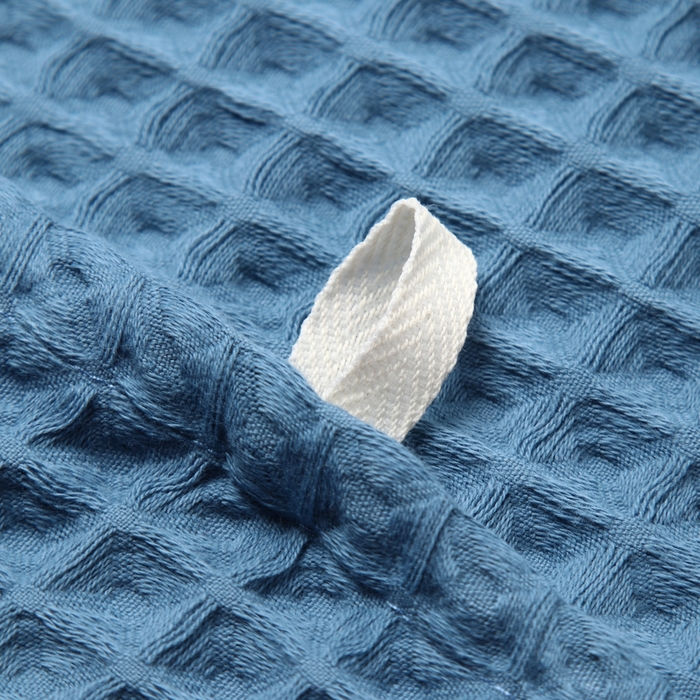 Полотенце вафельное банное «Этель» Boho, 45×90 см, хлопок 100%, синее