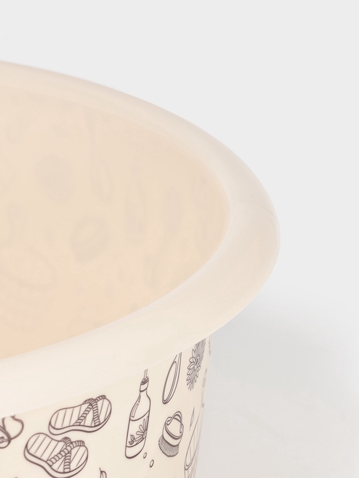 Таз хозяйственный «Русская банька», круглый, пластик, 15 л, бежевый