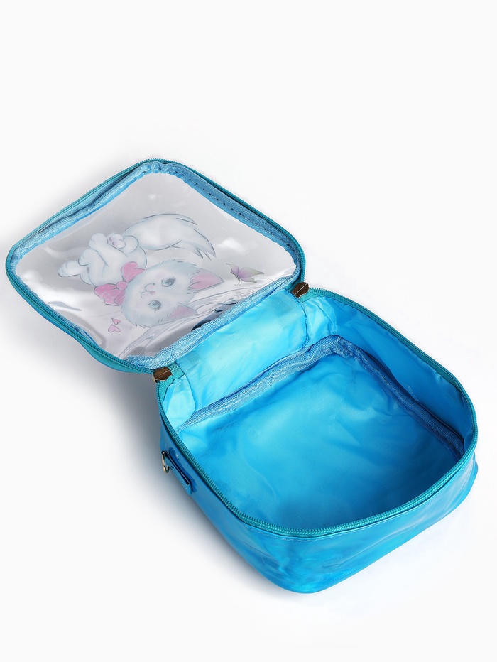 Сумка-косметичка для девочки на молнии, цвет голубой