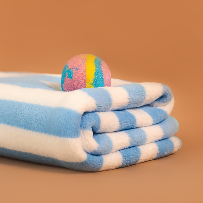 Полотенце банное «Этель. Полосы», 70×140 см, голубое